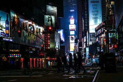 纽约时代广场夜景(时代广场)