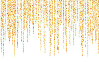 Golden glitter sparkle on a transparent background