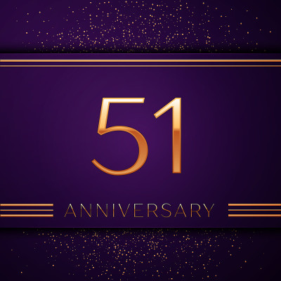Realistic Fifty one Years Anniversary Celebration 