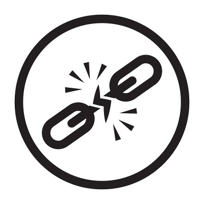 圆角断开的链接或断开的链线艺术图标