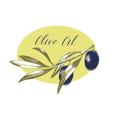 Oval olive oil label.