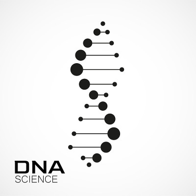 Dna标志设计。科学和医学的载体模板