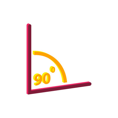 Angle of 90 degrees isometric icon.Vector illustra