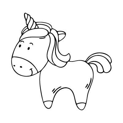 卡通独角兽矢量插图
