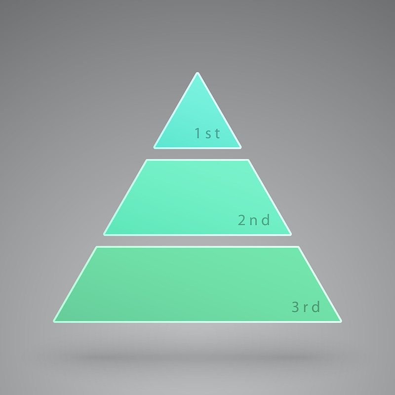 矢量浅绿色信息图金字塔概念