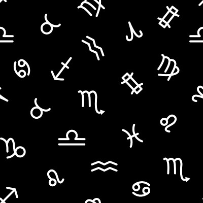 矢量无缝模式与星座的黄道带。