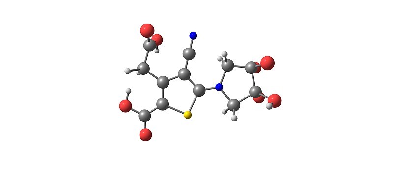 从白色上分离的雷尼酸分子结构