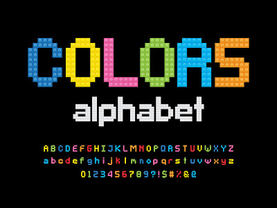 颜色块字体
