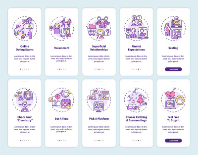 在线约会平台上登陆手机应用页面屏幕与概念