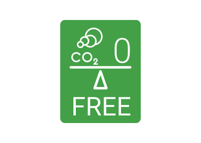 Free neutral CO2 icon。绿色碳中性标志。零碳排放标签。矢量插图邮票