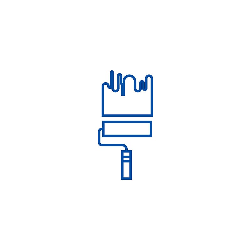 Painting,paint roller line icon concept. Painting,