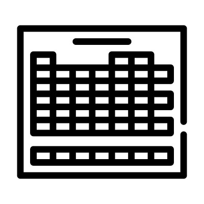 化学元素表线图标矢量插图
