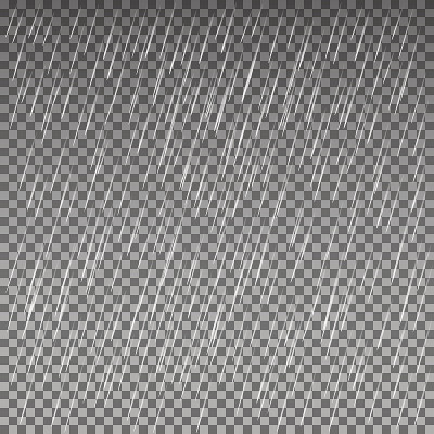 雨孤立在一个透明的背景。矢量纹理。插图为您的设计和业务