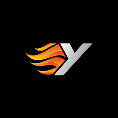 火焰火焰字母Y标志图标设计元素。
