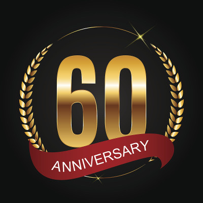 模板符号60周年矢量插图