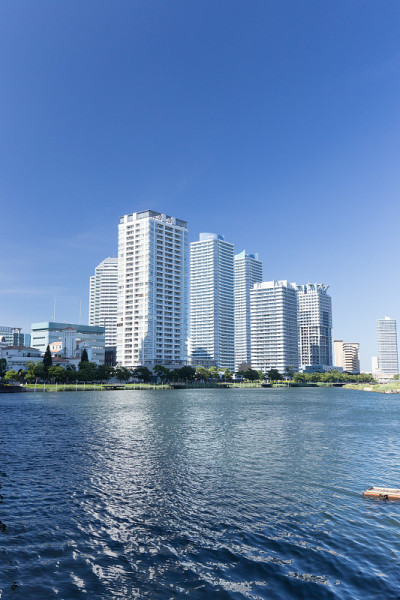 日本横滨的高层建筑和公寓