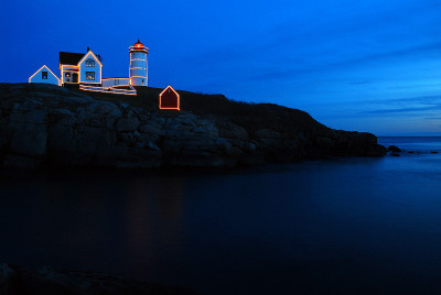 Nubble Light at Christmas