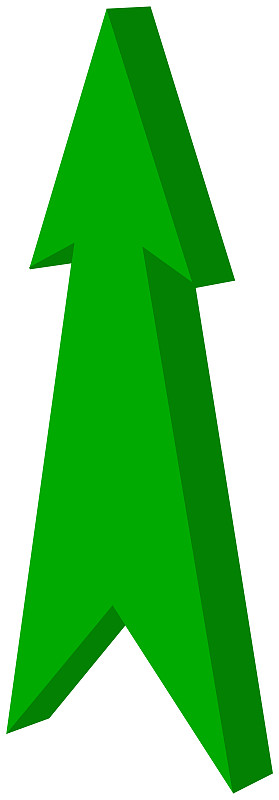 绿色箭头指向- 3D插图_模板素材-稿定设计