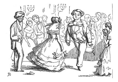 英国讽刺漫画漫画漫画插图-男人和女人跳舞而其他人看着