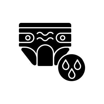 游泳尿布黑色字形图标