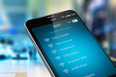 购物中心智能手机WiFi网络列表