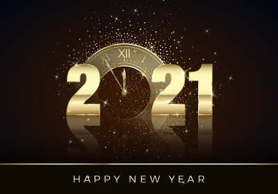 而不是2021年的零时。祝你新年快乐。假日午夜倒计时。圣诞装饰元素横幅或邀请。矢量图