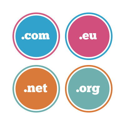 顶级域名的迹象。Com, Eu, Net和Org。