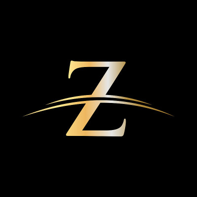 公司名称的首字母为Z，图案为金色。现代Z标志设计为企业和企业形象。创意Z字母，奢华概念