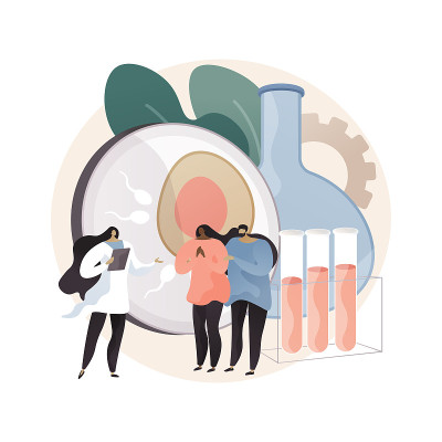 试管受精抽象概念载体插图。