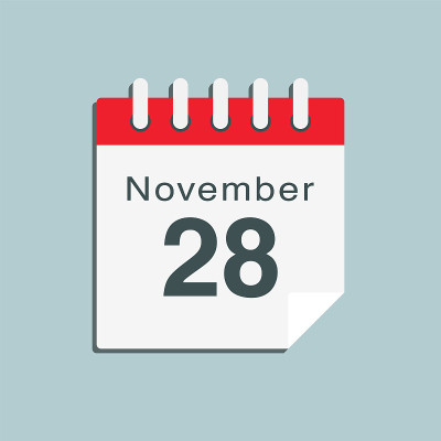 图标日日期11月28日，模板日历页