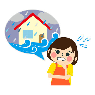 房子被水淹没了。矢量图
