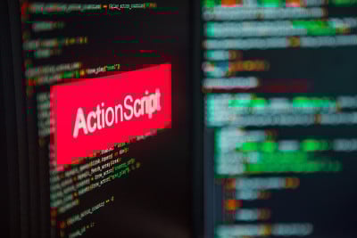 程序设计语言，ActionScript题字计算机背景代码。