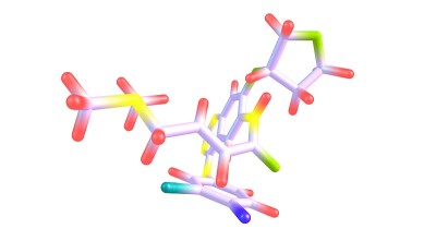 阿法替尼分子结构孤立于白色