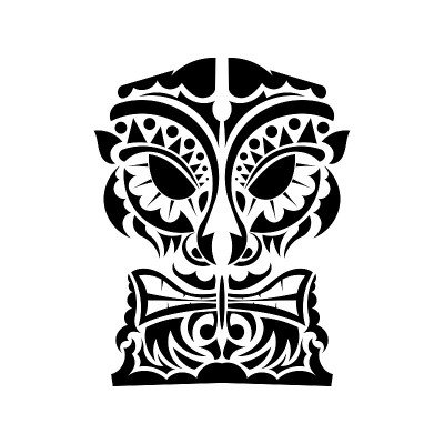 战士部落面具矢量插图