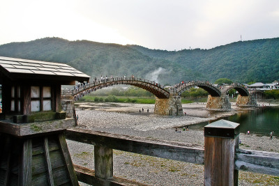 金台桥(Kintai-kyo)在岩国，山口县，日本
