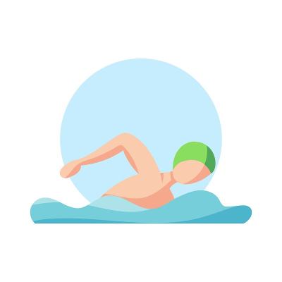 孤立的男性运动员人物偶像游泳