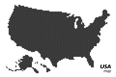 美利坚合众国矢量地图