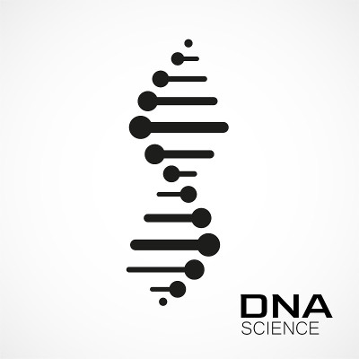 Dna标志设计。科学和医学的载体模板