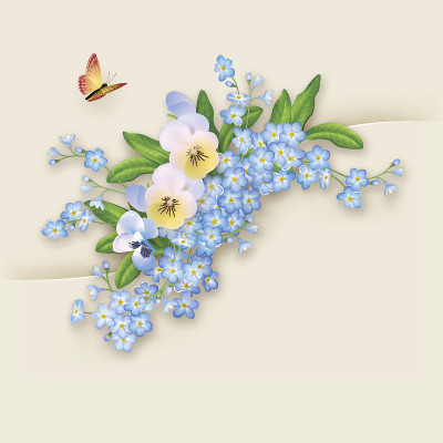 鲜花勿忘我贺卡