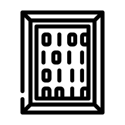 数字图片线图标矢量插图