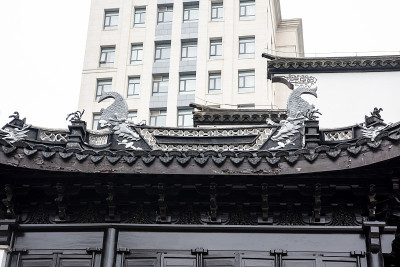 中国江阴兴国公园的古建筑