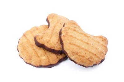美味的饼干饼干孤立在白色的背景