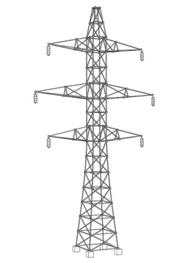 Electric pylon or electric tower concept. Vector