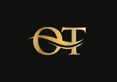 OT标志设计的企业和公司的身份。水波OT标志矢量模板