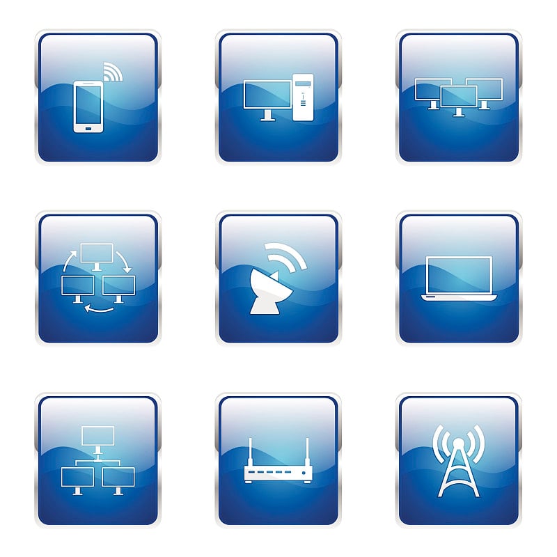 电信通信广场矢量蓝色图标设计集2