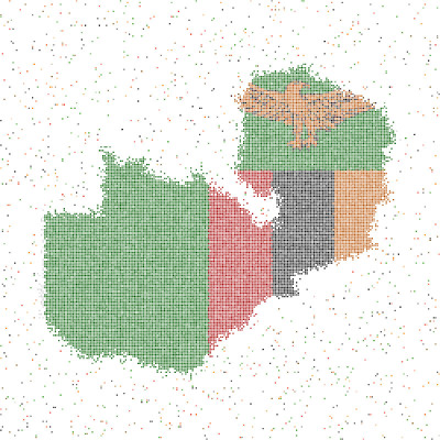赞比亚的地图。