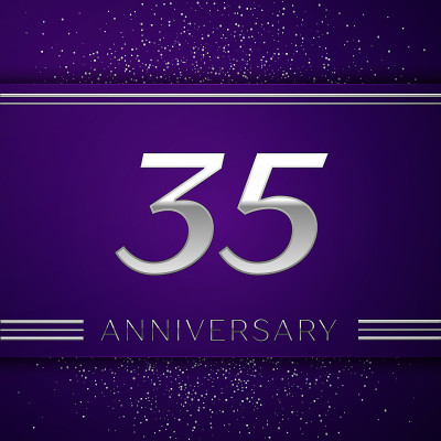 Realistic Thirty five Years Anniversary Celebratio