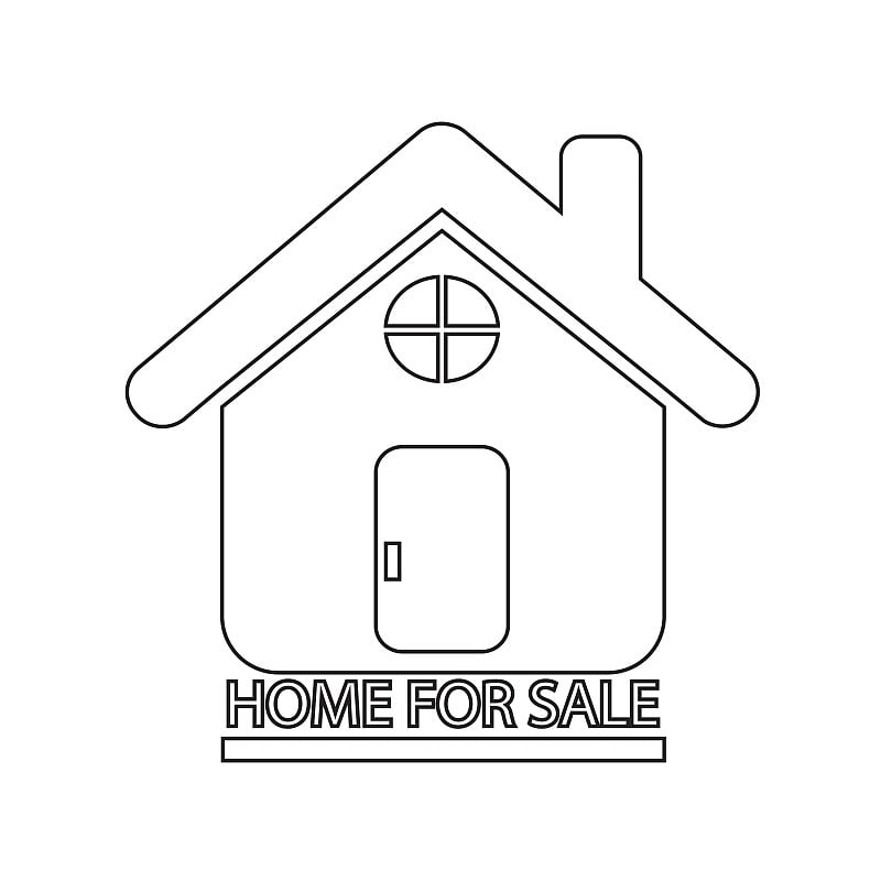 Home For Sale图标插图设计