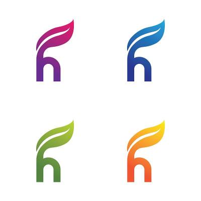 H字母与叶图标集