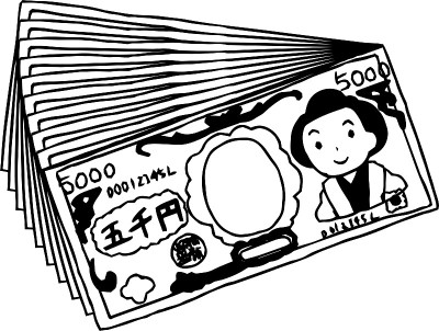 Bunch of  Cute hand-painted Japanese 5000 yen note